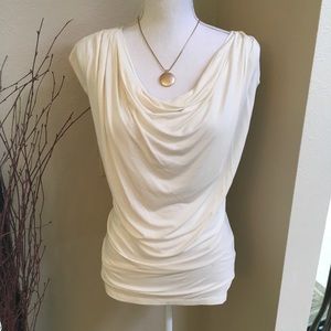 NWOT ANTHROPOLOGIE Cream Draped Top
